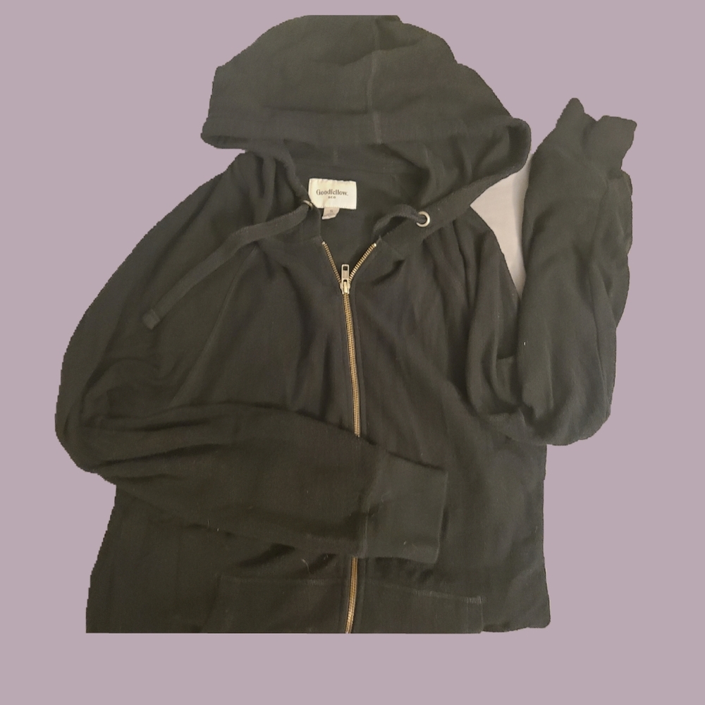 Plain black zip up jacket